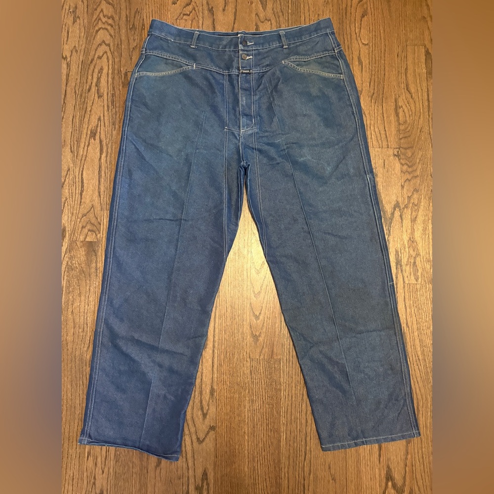 MARITHE FRANCOIS GIRBAUD Baggy Cargo Jeans Mens 42M Dark Wash 31" Inseam